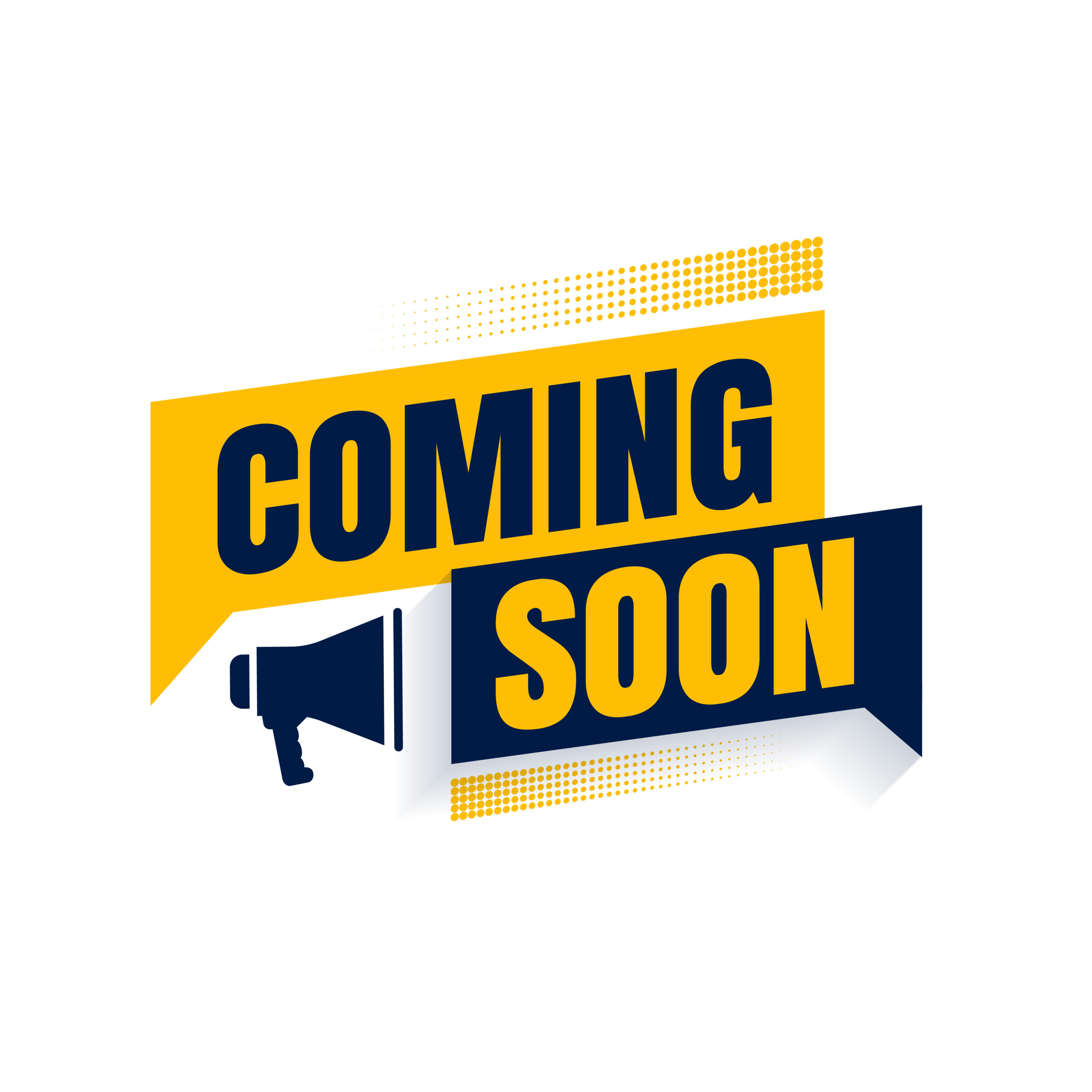 Flat Coming Soon Background With Megaphone