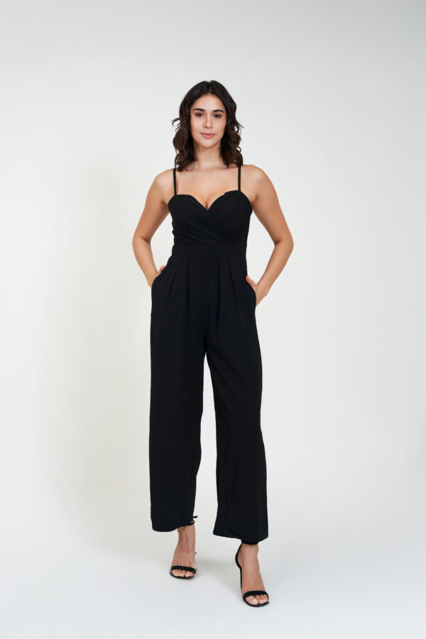 chic jumpsuit black front